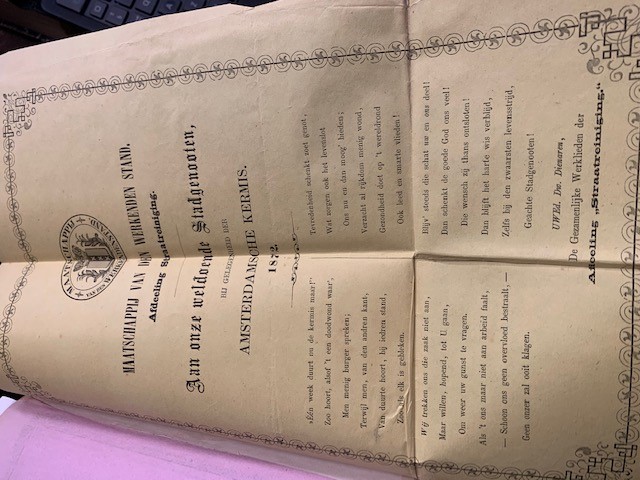 OVEREEM, PIETER ADRIAAN VAN, Bound manuscript with a collection of many written and some printed (gelegenheidsverzen) verses composed by P.A. van Overeem for his friends and acquaintances in the years 1861, 1862 and 1863