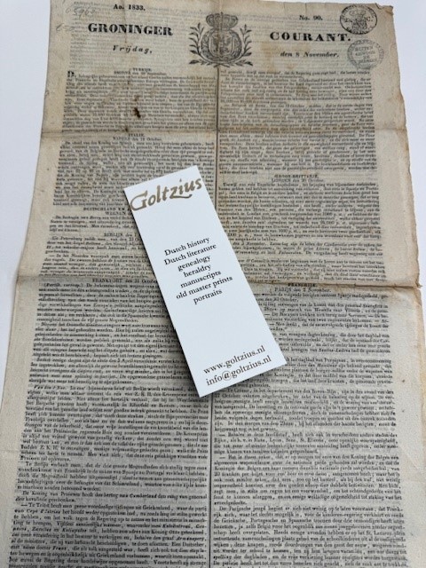 Groninger Courant Vrijdag den 8 november 1833 no. 90