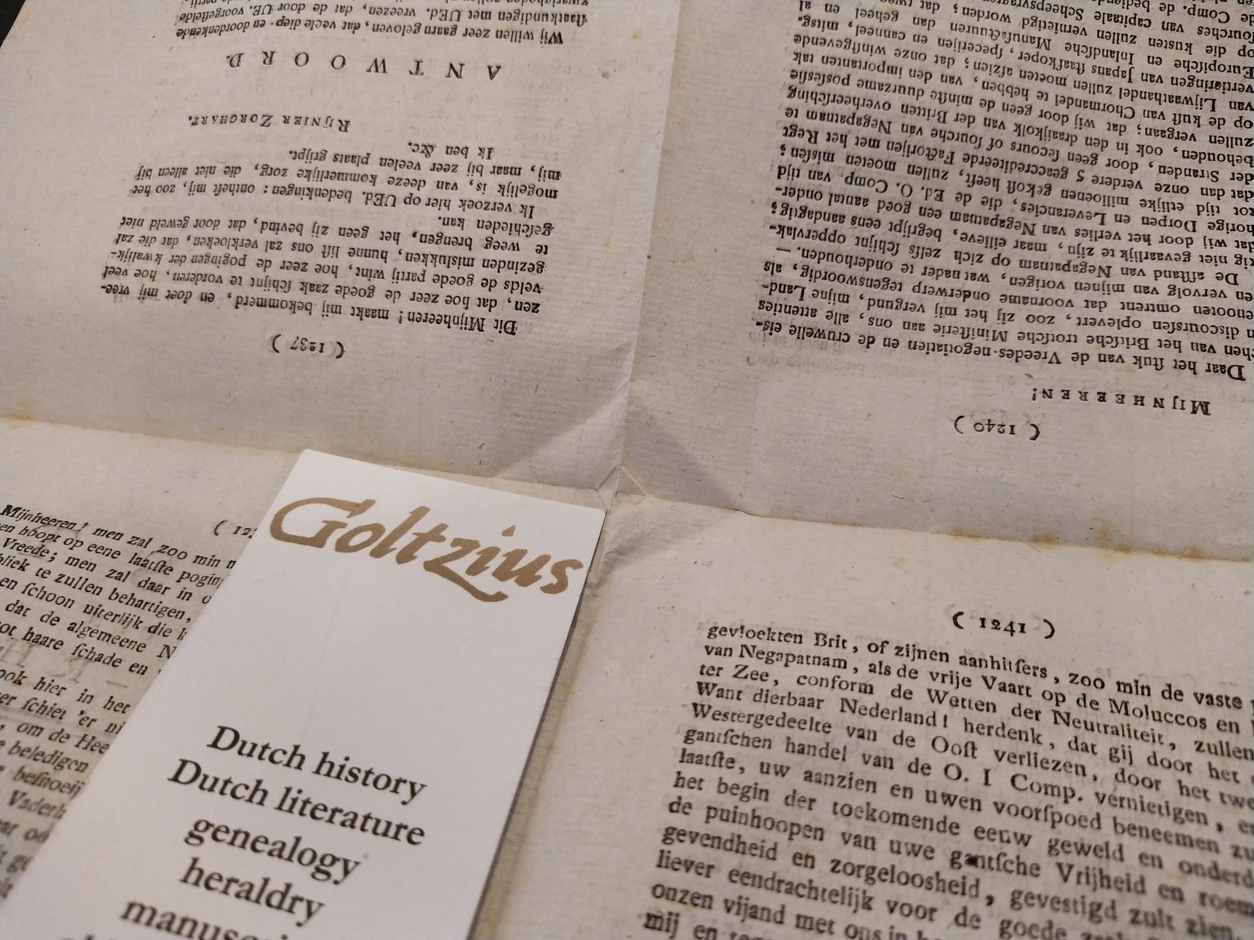 'T HOEN, P., Collection of 9 issues of De post van den Neder-Rhijn.