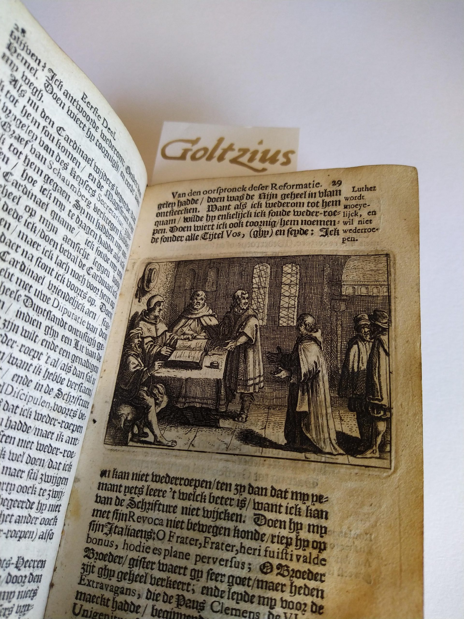 WEBBER, ZACHARIAS, Kort verhael van de confessie van Augsburg. Mitsgaders het geene soo voor in als oock nae 't overleveren der selvigen aen keyser Carel de V, is voorgevallen (...). Hier achter is oock in 't kort by gevoeght het leven van D. Martin Luther.