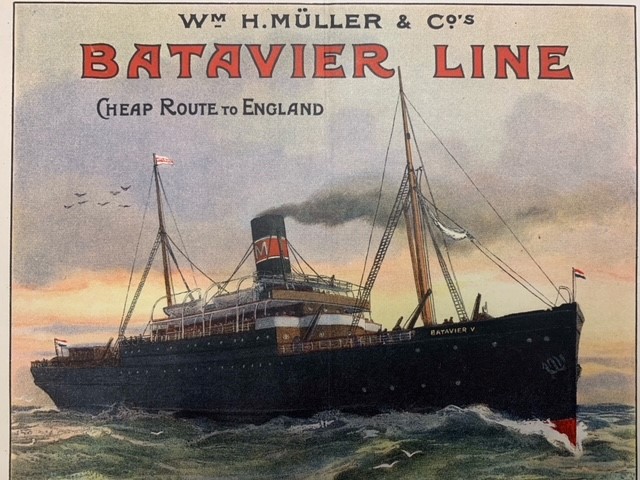  - Advertisment, Batavier Line, W.H. Muller & Co. Cheap Route to England.