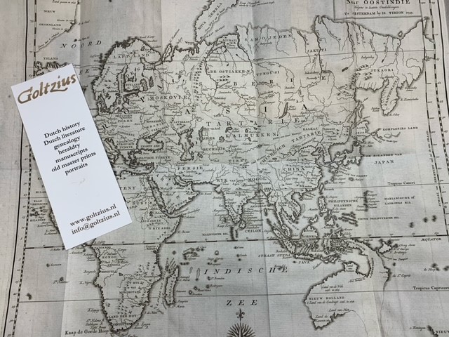 TIRION, IS., - Nieuwe kaart van het Oostelijk Deel der Weereld, dienende tot aanwijzing van de scheepstogten der Nederlanderen Naar Oostindi Volgens de laatste ontdekkingen. 1753.