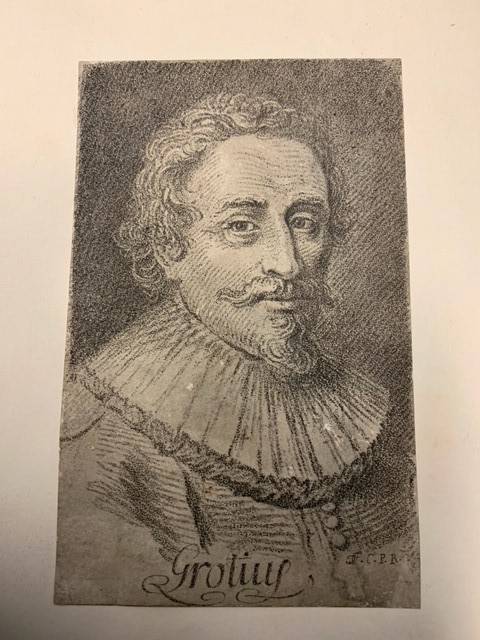 Grotius (Hugo de Groot) pencil drawn portrait