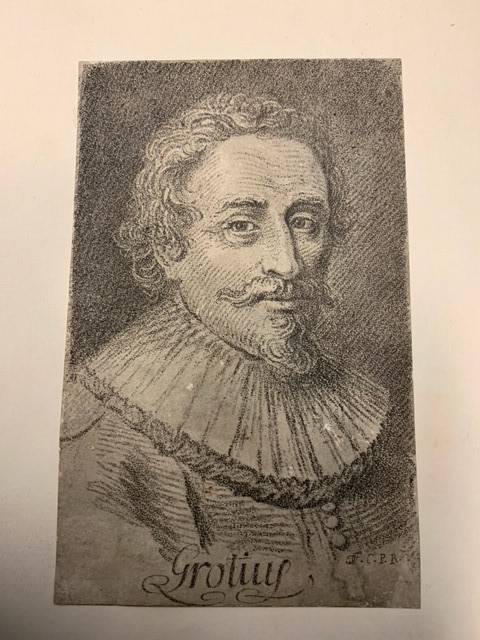  - Grotius (Hugo de Groot) pencil drawn portrait