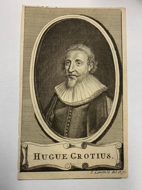  - Hugue Grotius (Hugo de Groot) engraved portrait after Mierevelt by J. Lamsveld.