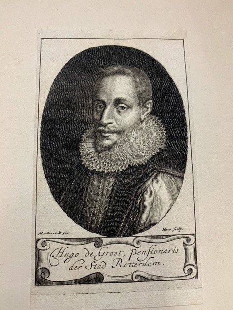  - Hugo de Groot, pensionaris der Stad Rotterdam, engraved portrait after M. Mierevelt by H. Bary.