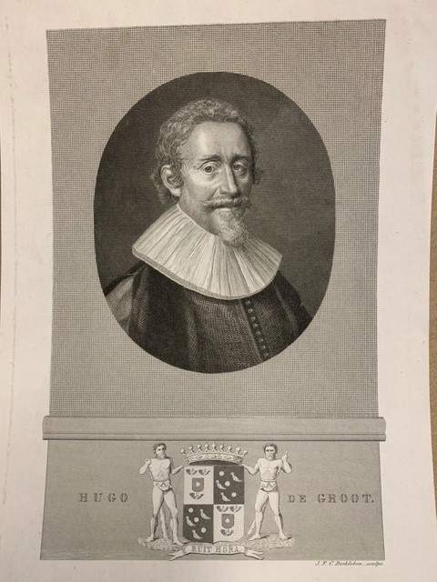 Hugo de Groot, portrait of Hugo Grotius, engraving by J.F.C. Reckleben.