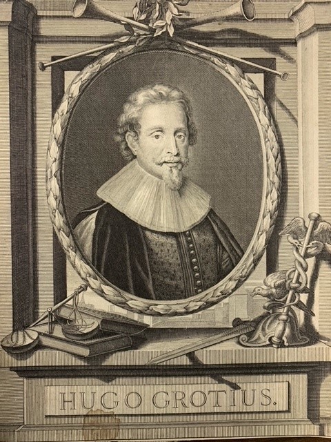  - Hugo Grotius, engraved portrait by P. van Gunst after M. van Mierevelt from the collection of G. van Papenbroek.