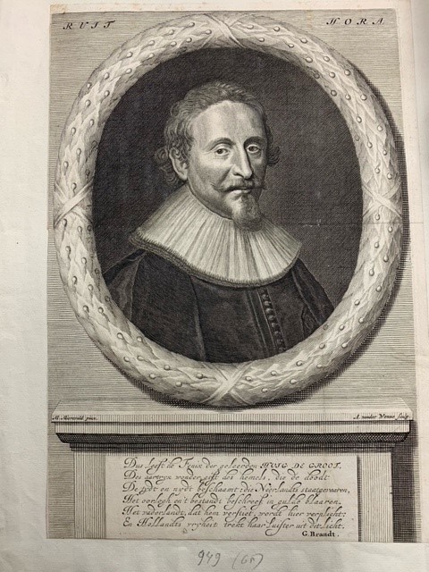 Hugo Grotius, engraved portrait of Hugo de Groot by Abraham van der Wenne after M. van Miereveld.