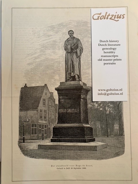  - Hugo de Groot, statue of Hugo de Groot by F.L. Stracke in Delft.