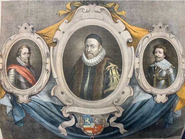 Portretten van Willem I, Maurits en Frederik Hendrik.