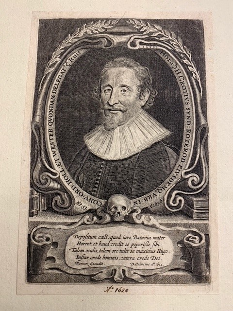 Hugo de Groot, Hugo Grotius portrait by C. de Passe after the engraving of W. Delff from the portrait by Van Mierevelt.
