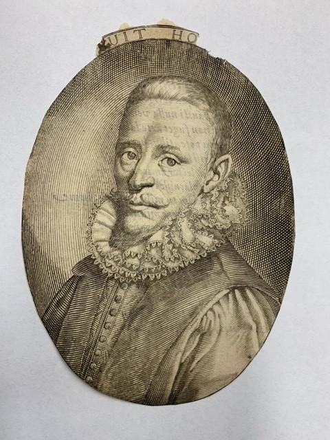 Hugo de Groot, Hugo Grotius engraved portrait by W. Swanenburch after the painting by J. van Ravesteyn.