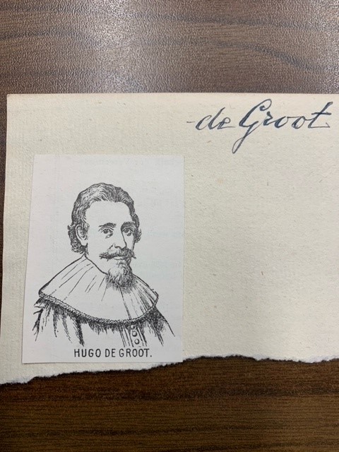 Hugo de Groot, woodcut portrait of Hugo Grotius (cut out)