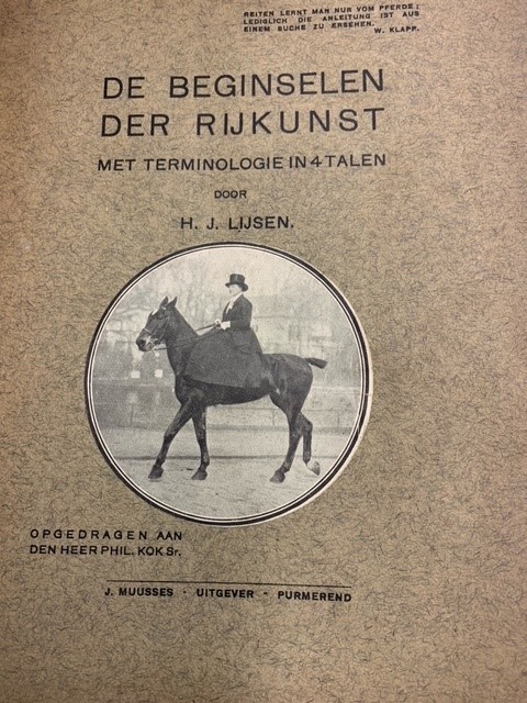 LIJSEN, H.J., - De beginselen der rijkunst. Met terminologie in 4 talen. Opgedragen aan den heer Phil. Kok Sr.