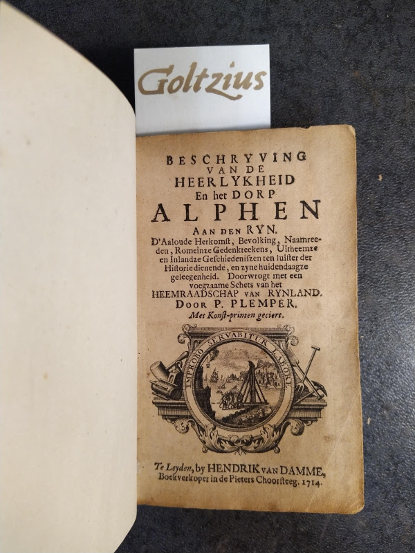 Plemper, P. Beschryving van de heerlykheid en het dorp Alphen aan den Ryn. Leiden, H. v. Damme, 1714.