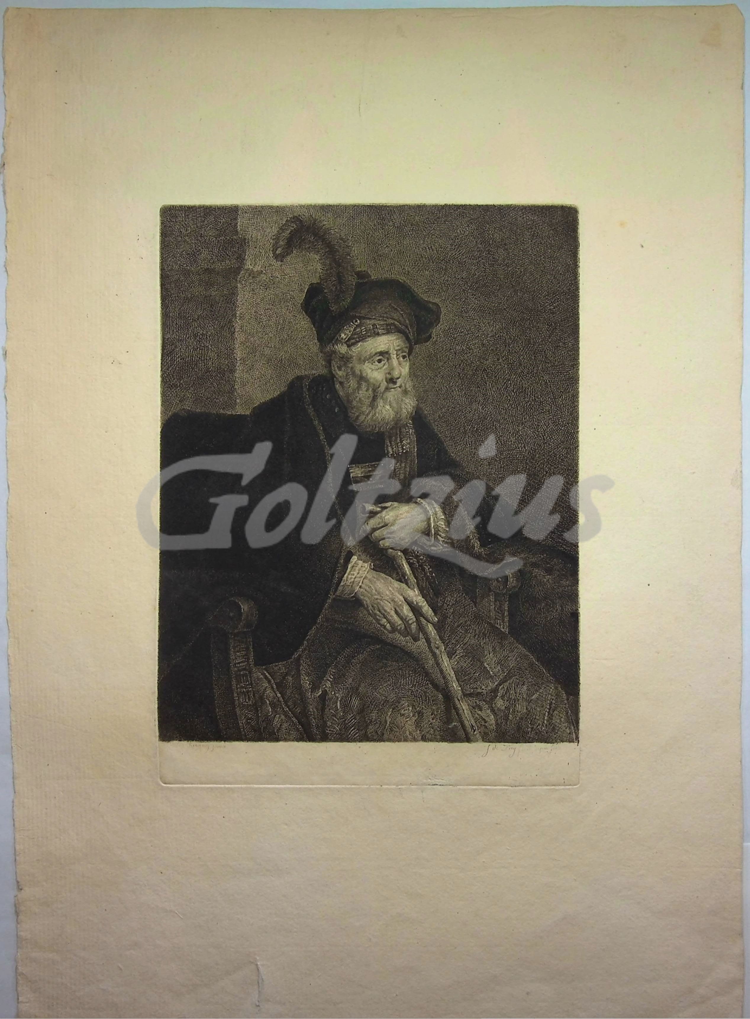 FREY, JOHANNES PIETER DE, Seated old man with a stick
