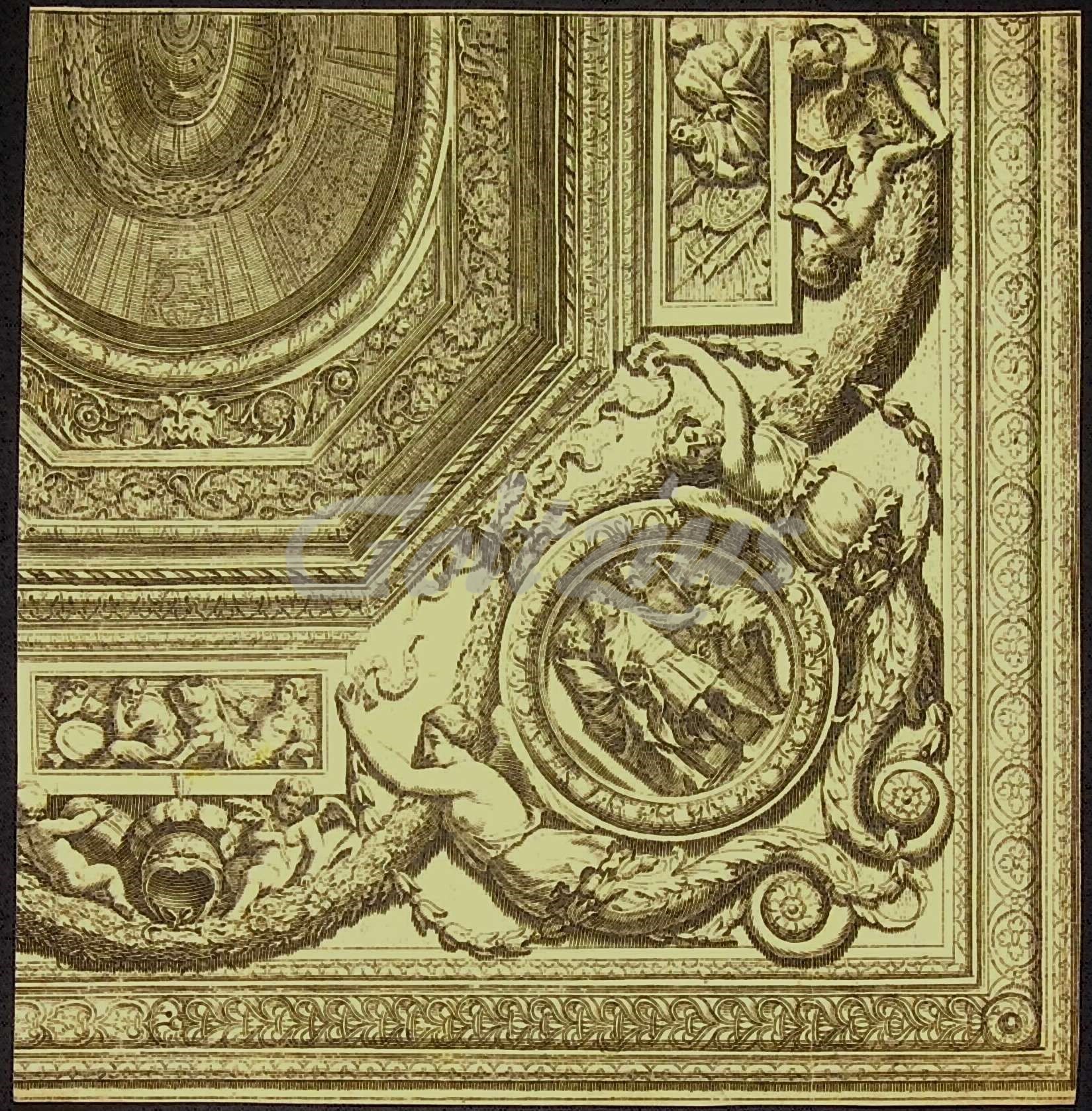 ANONYMOUS, Corner of a ceiling ornament