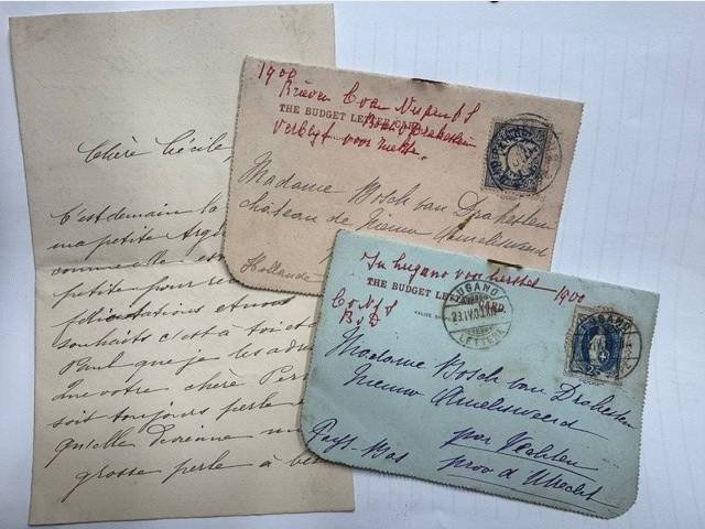 BOSCH VAN DRAKESTEIN, C., Letters written by Cecile Van Nispen tot Pannerden-Bosch van Drakestein to her mother and one from her mother to her daughter.