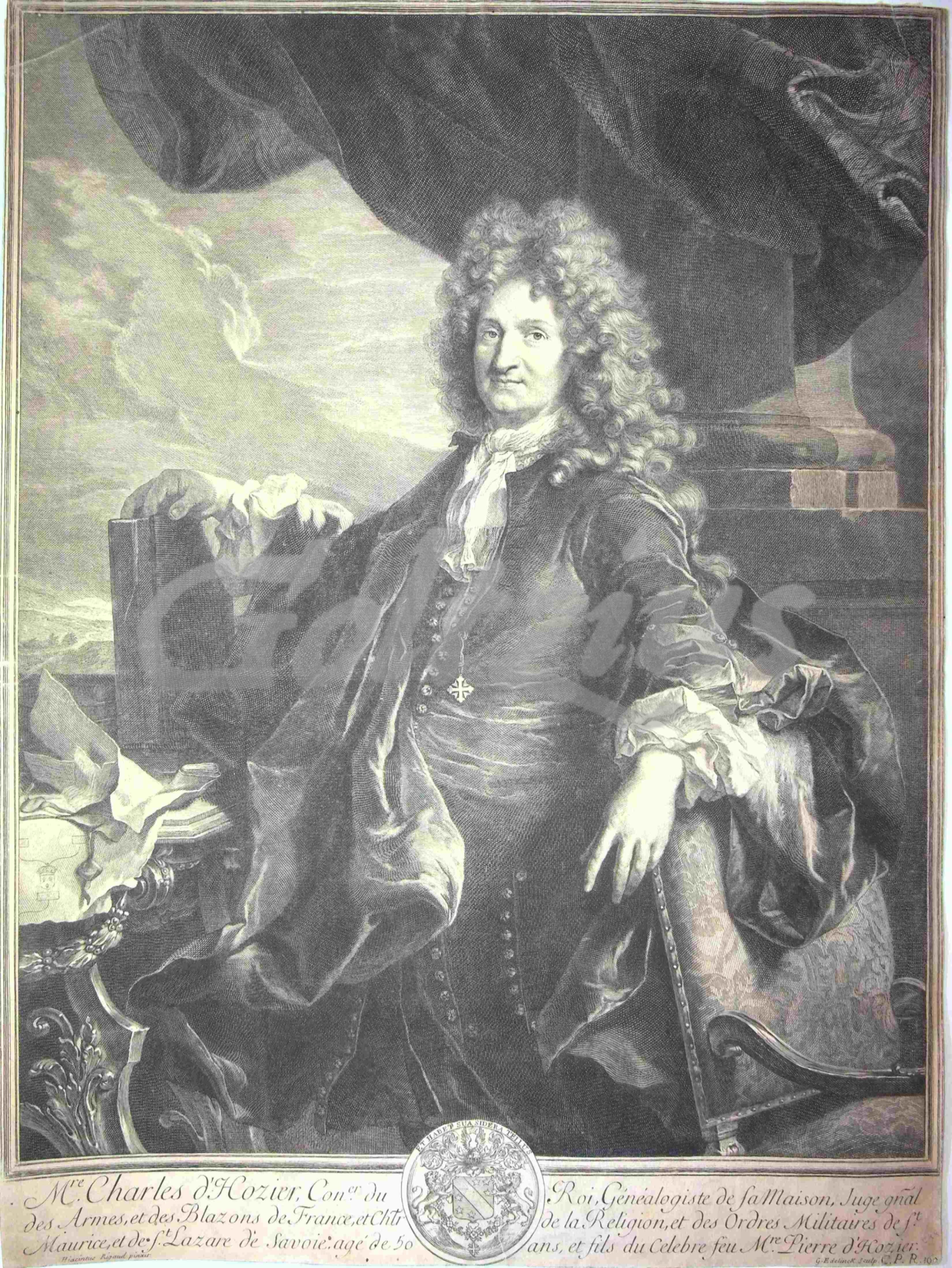 EDELINCK, GERARD, Portrait of Charles-René d'Hozier