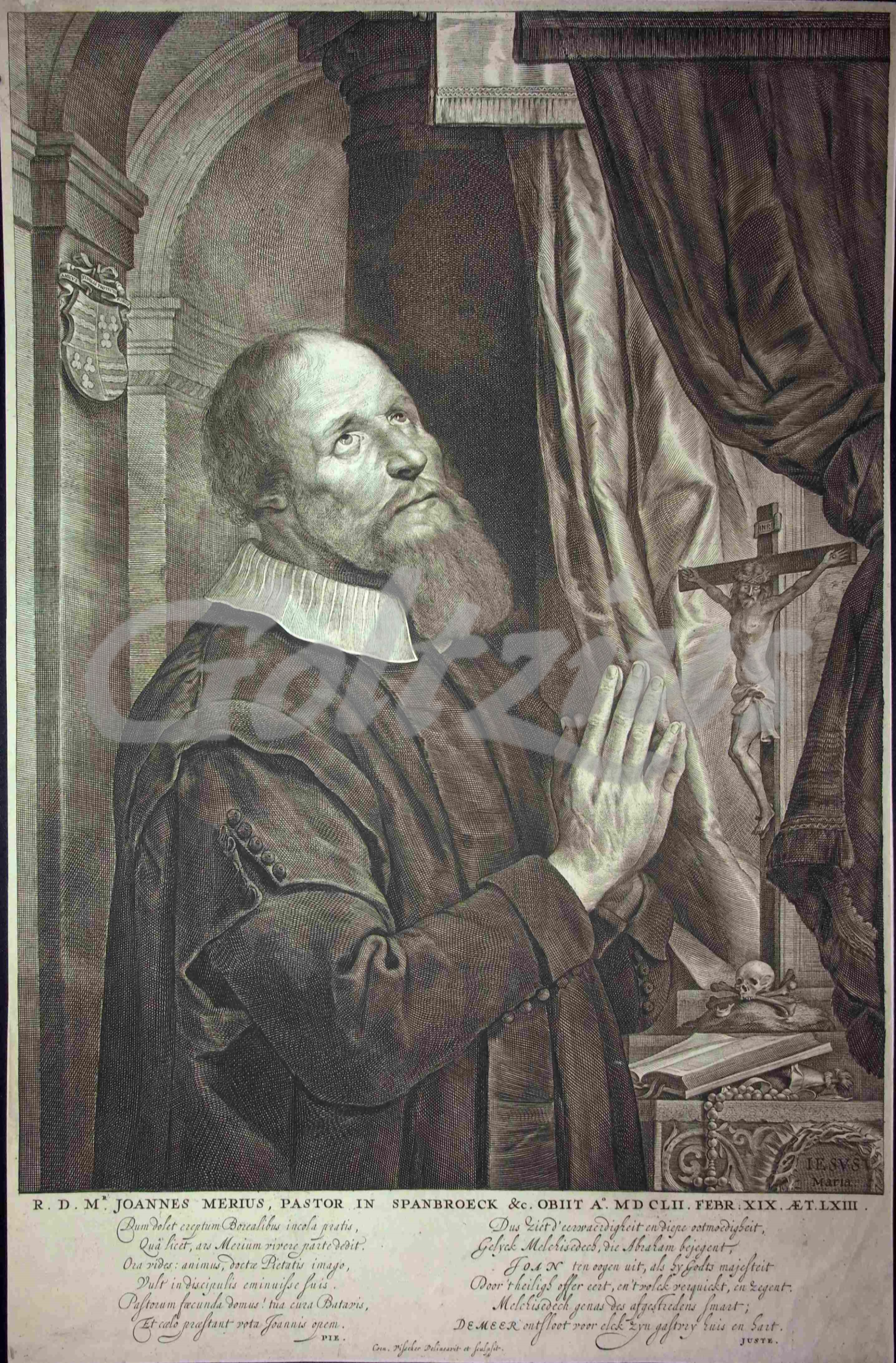 VISSCHER, CORNELIS (II), - Portrait of Johannes de Meer