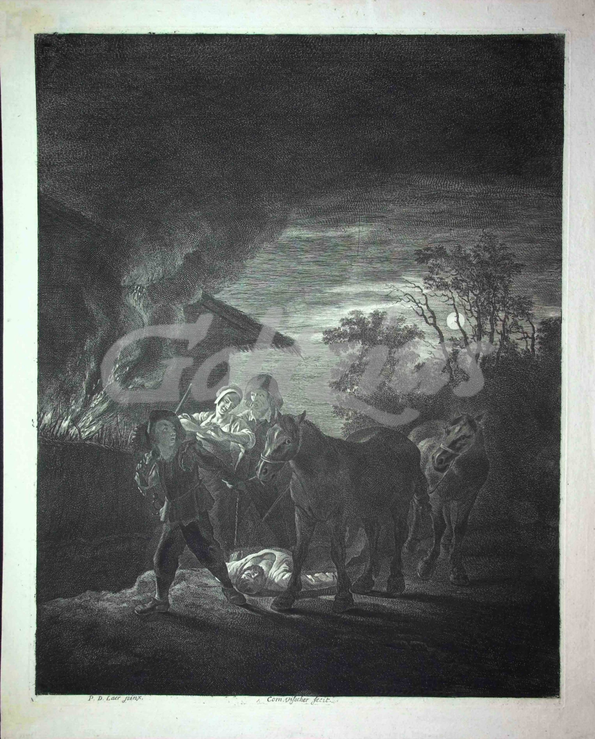 VISSCHER, CORNELIS (II), Horse robbery at night