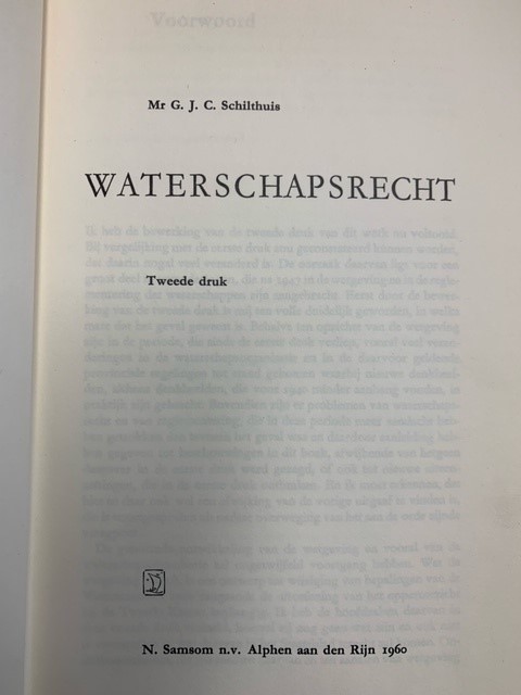 SCHILTHUIS, G.J.C., Waterschapsrecht