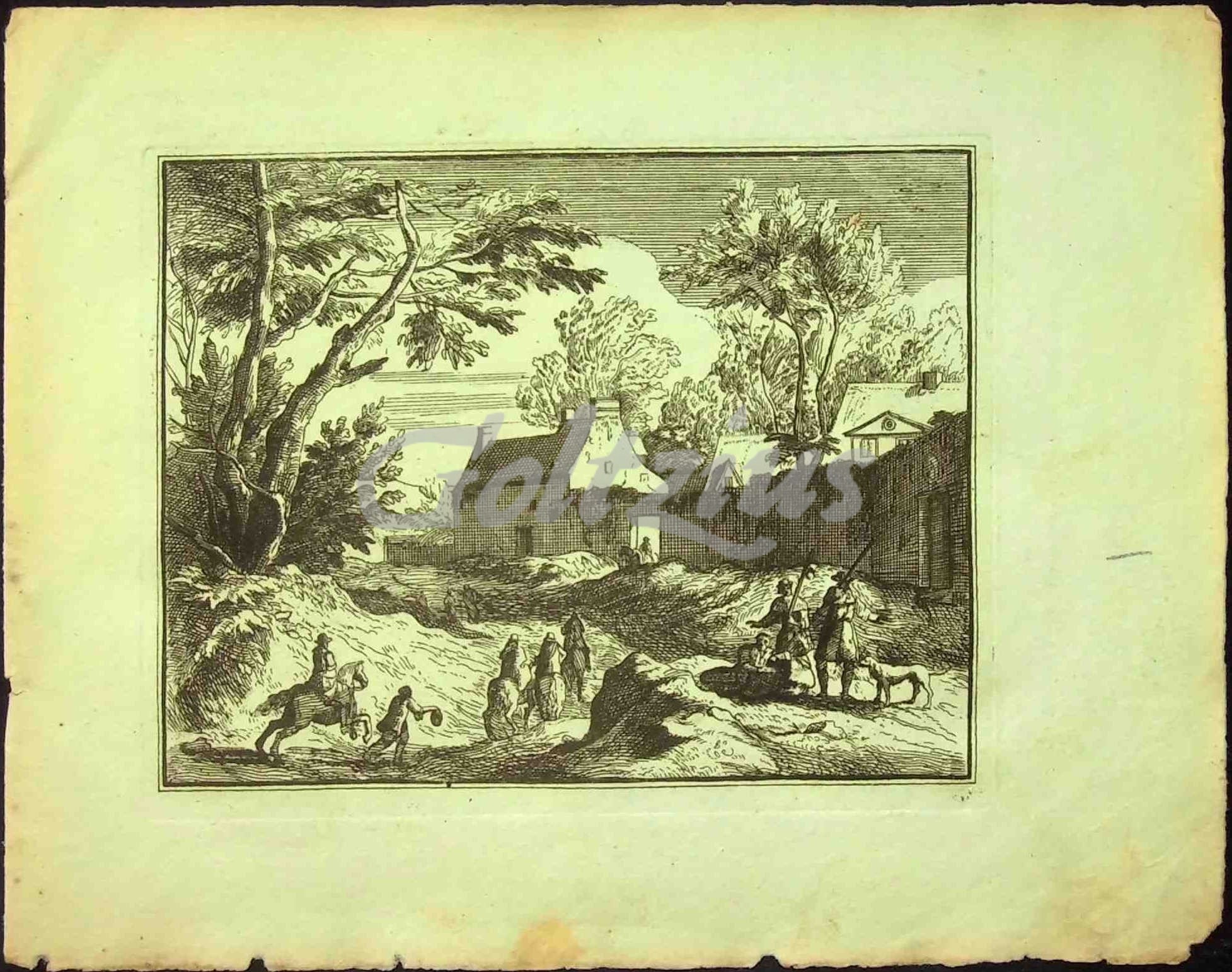 ANONYMOUS, Landscape with forest, river and city