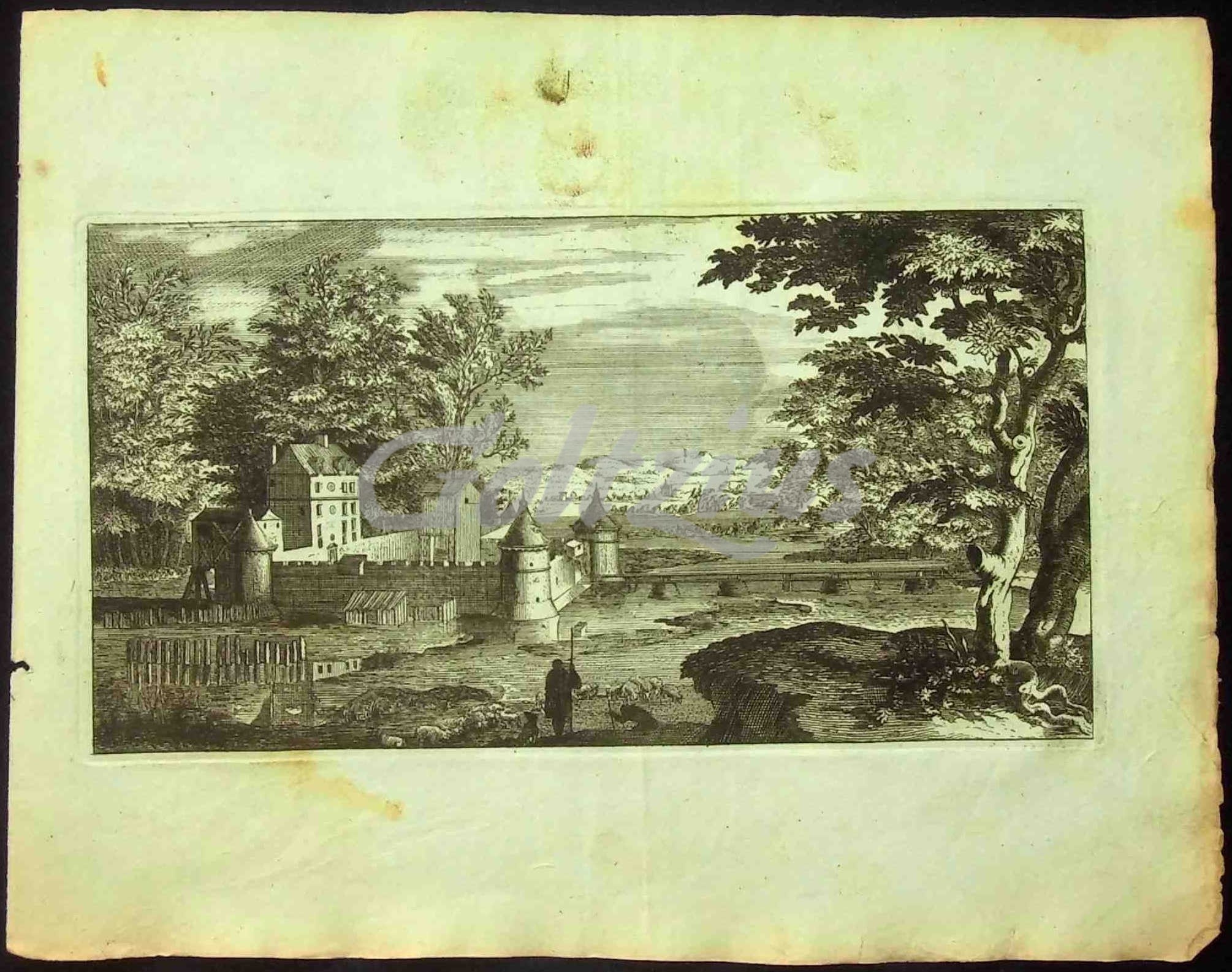 ANONYMOUS, Fortified house along a river