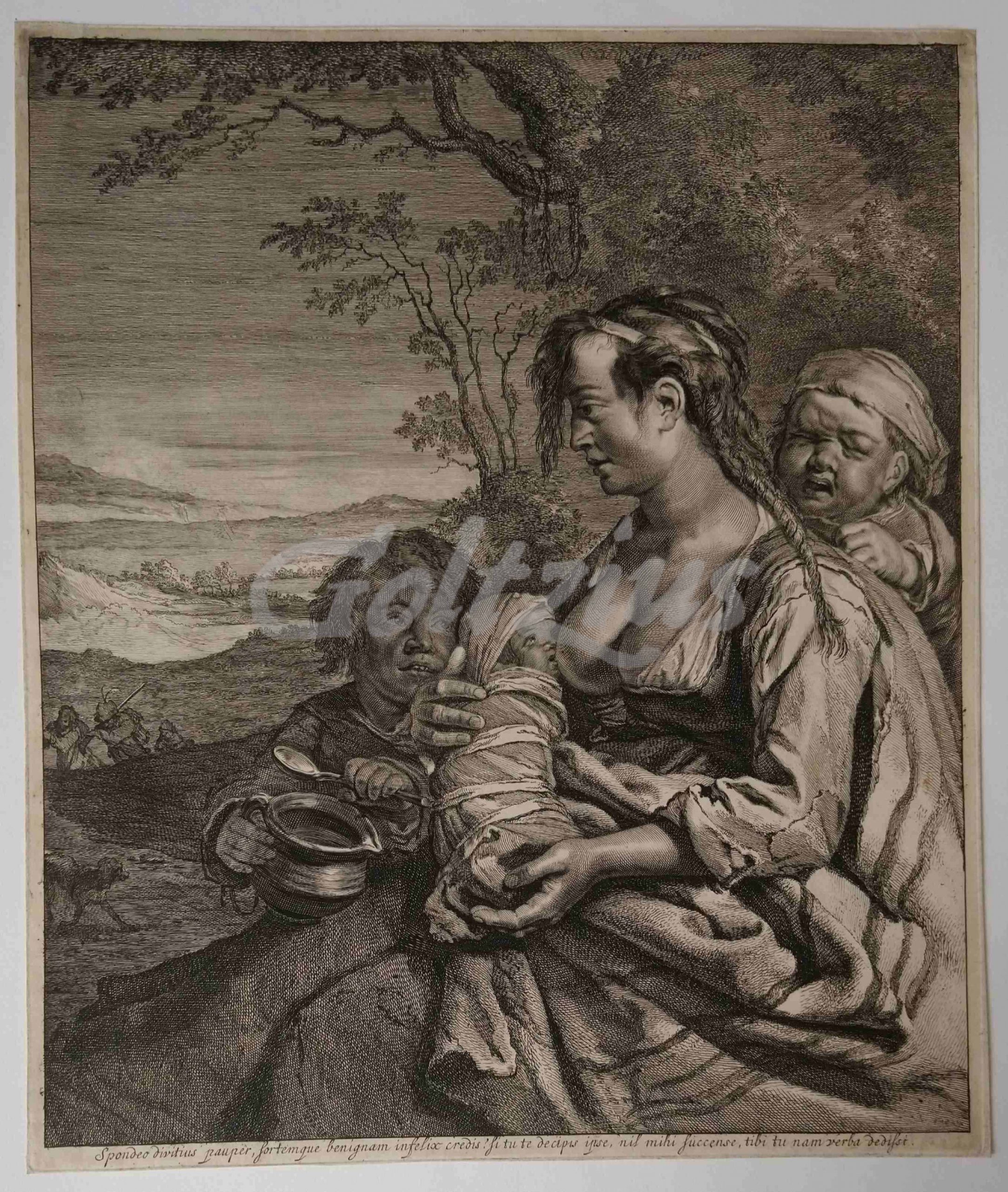 VISSCHER, CORNELIS, Roma mother with three children