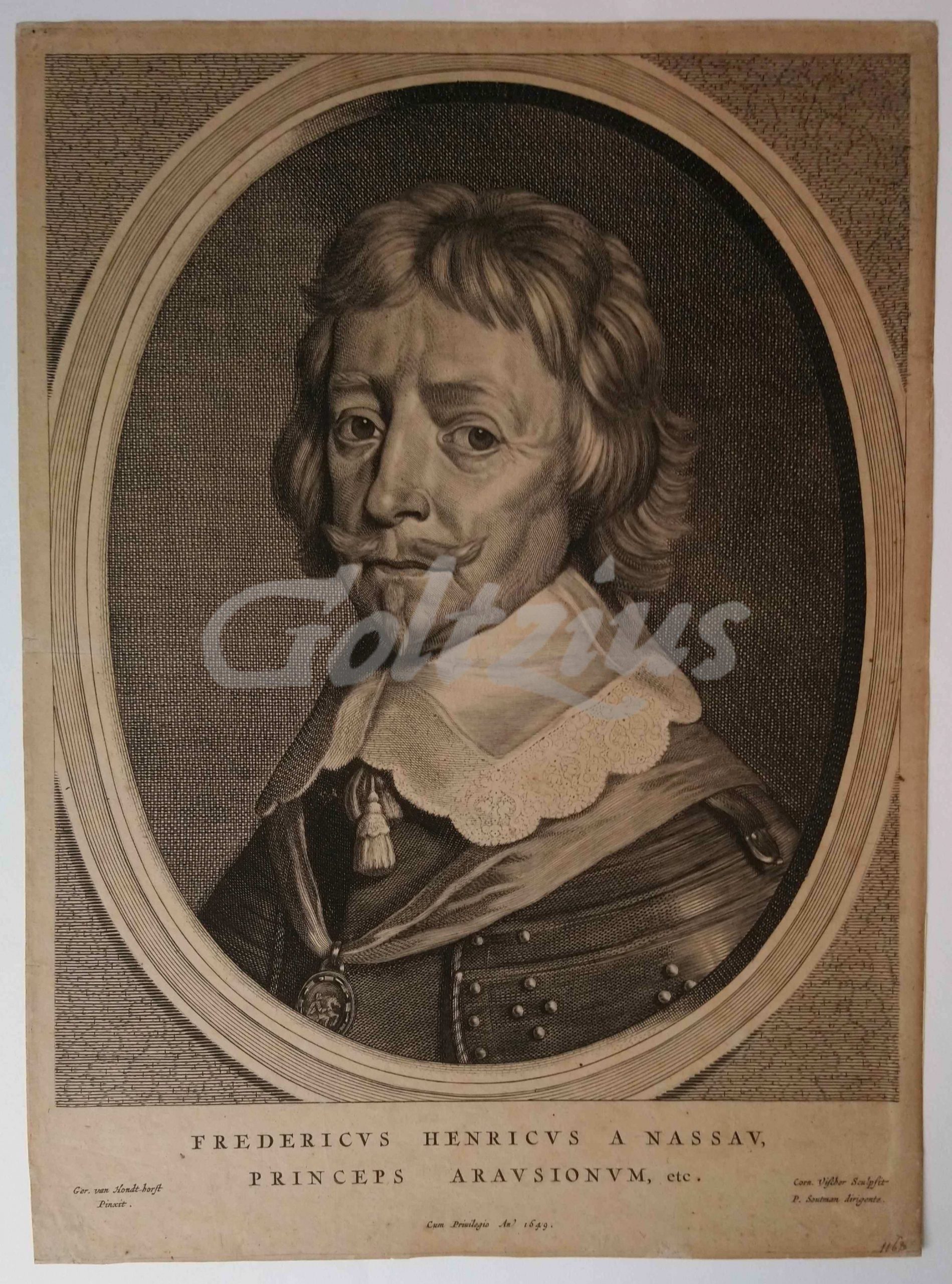 VISSCHER, CORNELIS, Portrait of Frederic Henry, Prince of Orange