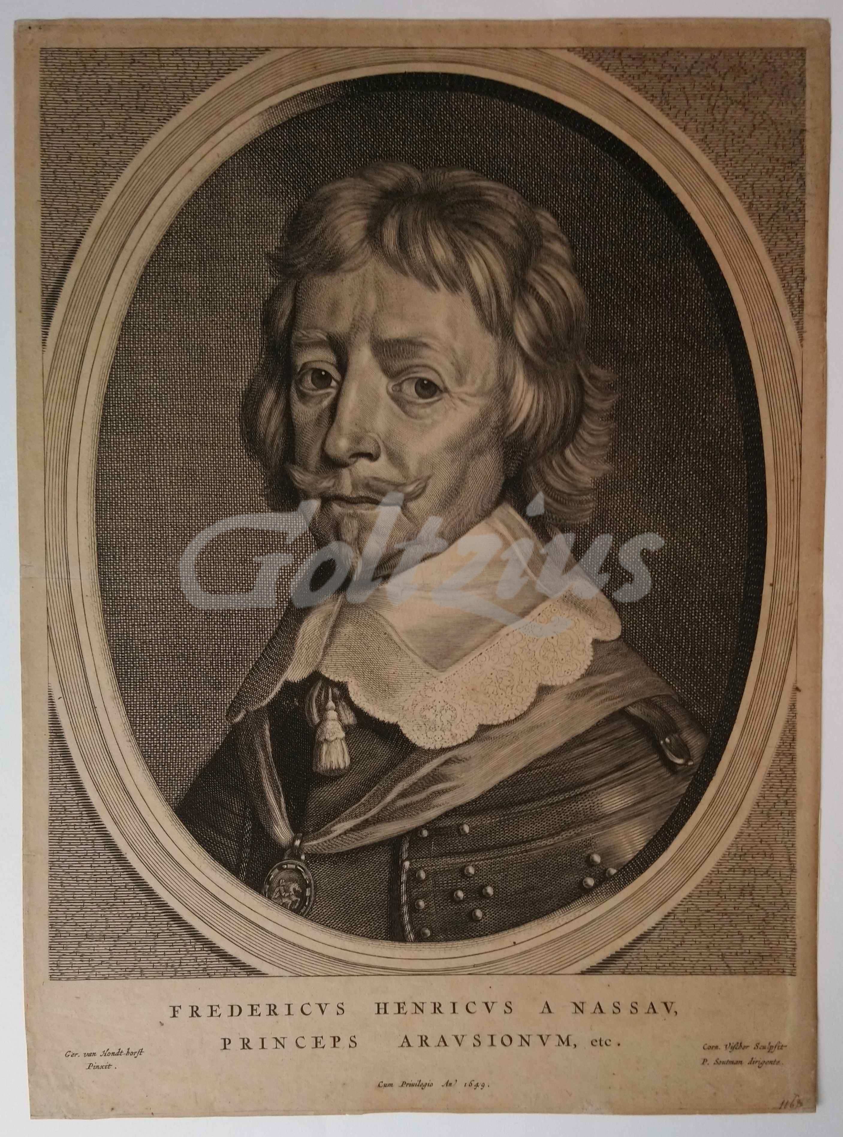 VISSCHER, CORNELIS, - Portrait of Frederic Henry, Prince of Orange