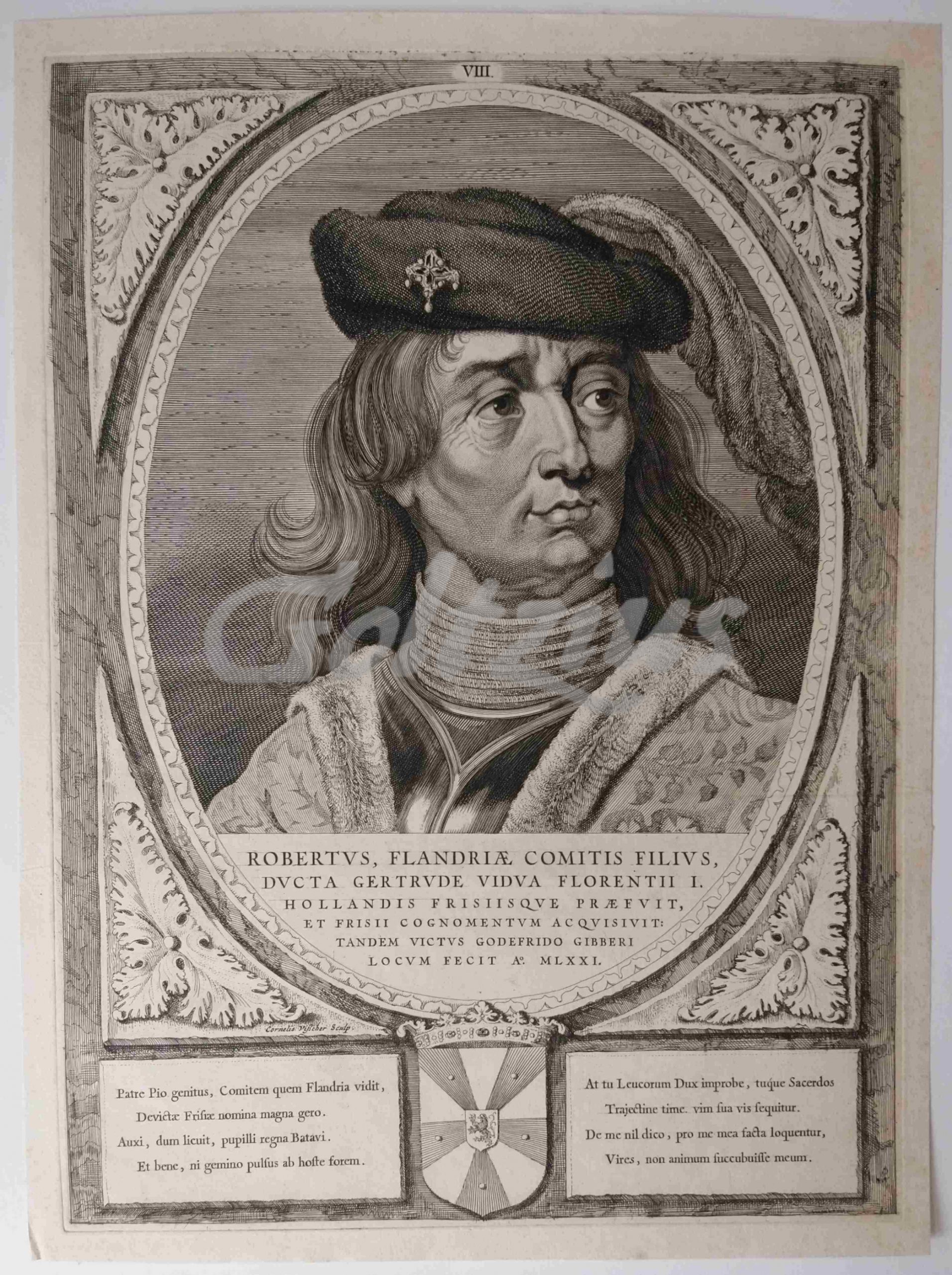 VISSCHER, CORNELIS, Portrait of Robert I