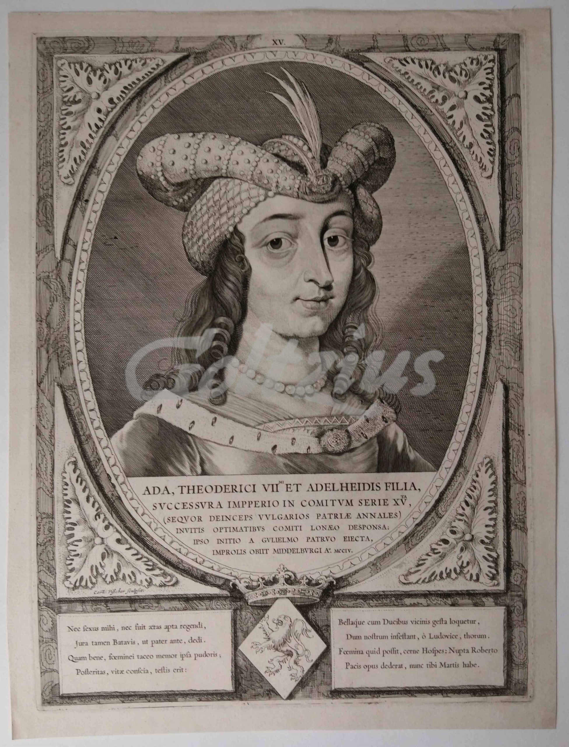 VISSCHER, CORNELIS, Portrait of Ada, Countess of Holland