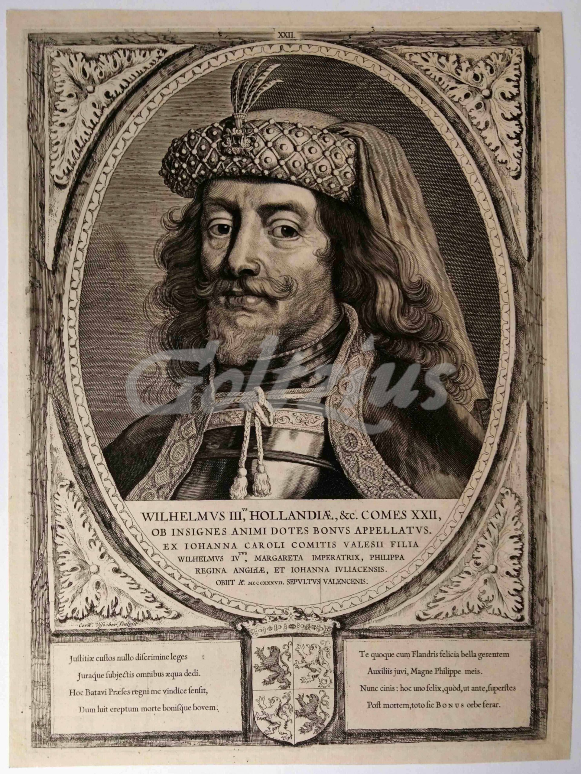 VISSCHER, CORNELIS, Portrait of William III, Count of Holland
