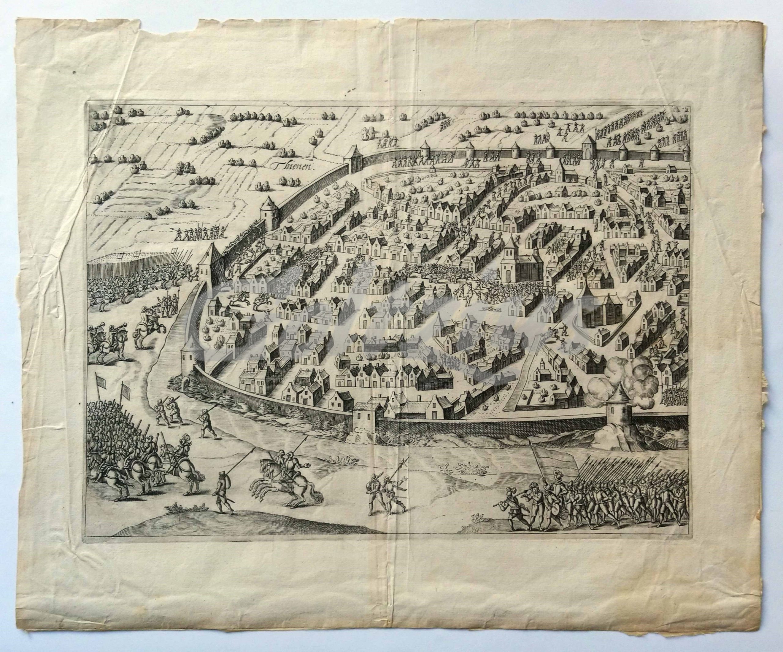 ANONYMOUS, Bird's eye view of the siege of Tienen