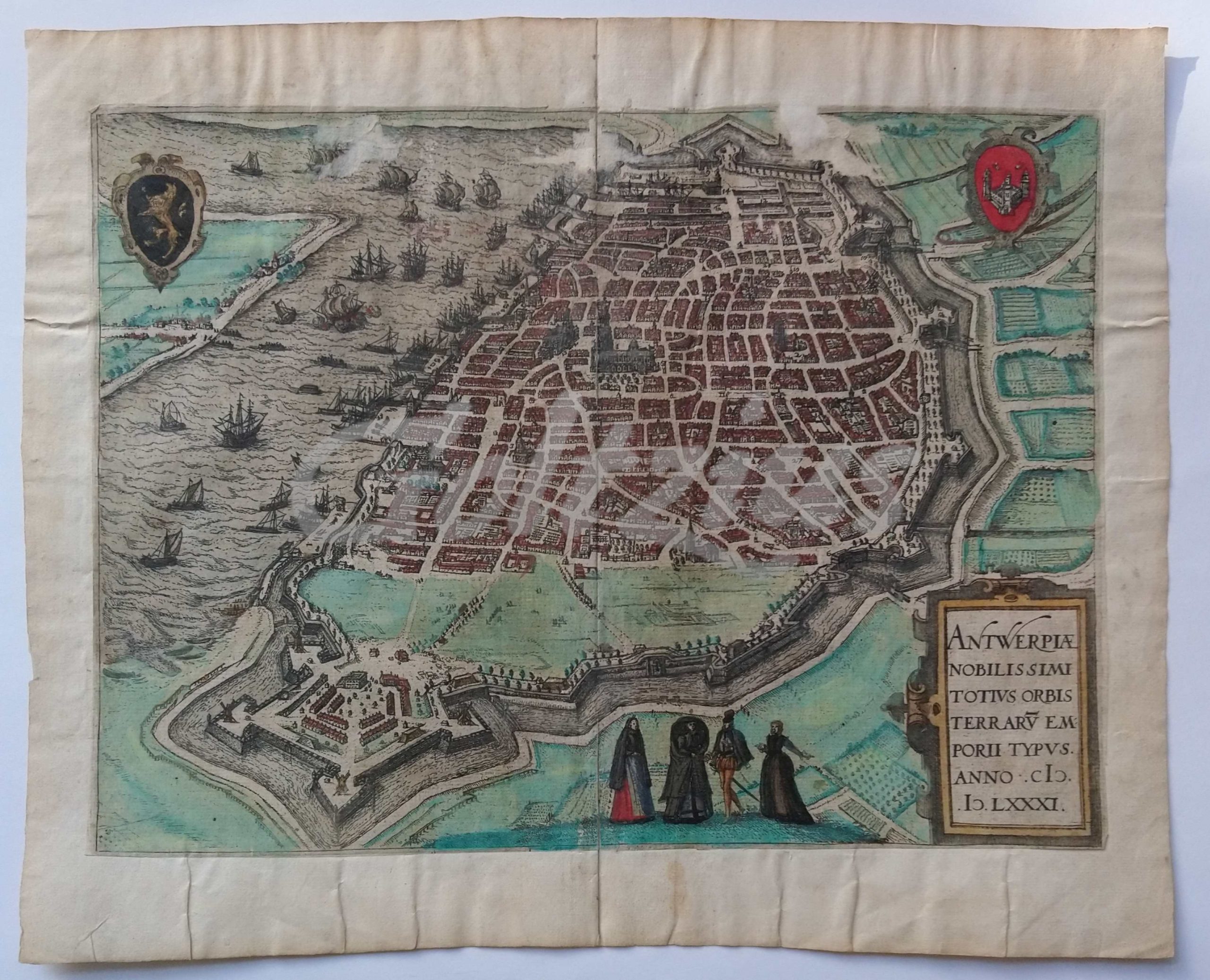 GUICCIARDINI, LUDOVICO, Bird's eye map of Antwerp
