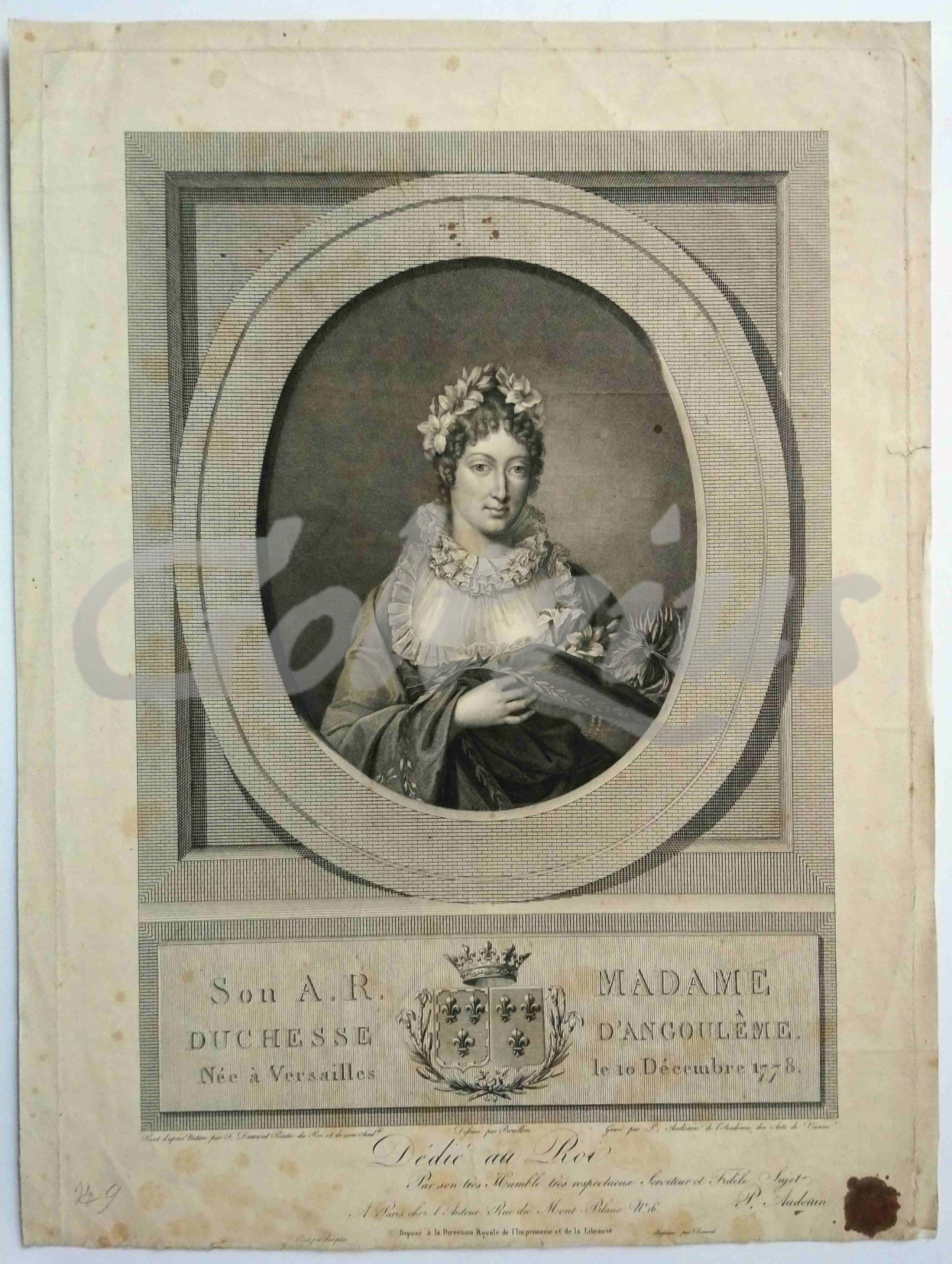 AUDUOIN, PIERRE, Portrait of Marie-Thérèse, Duchess of Angoulême