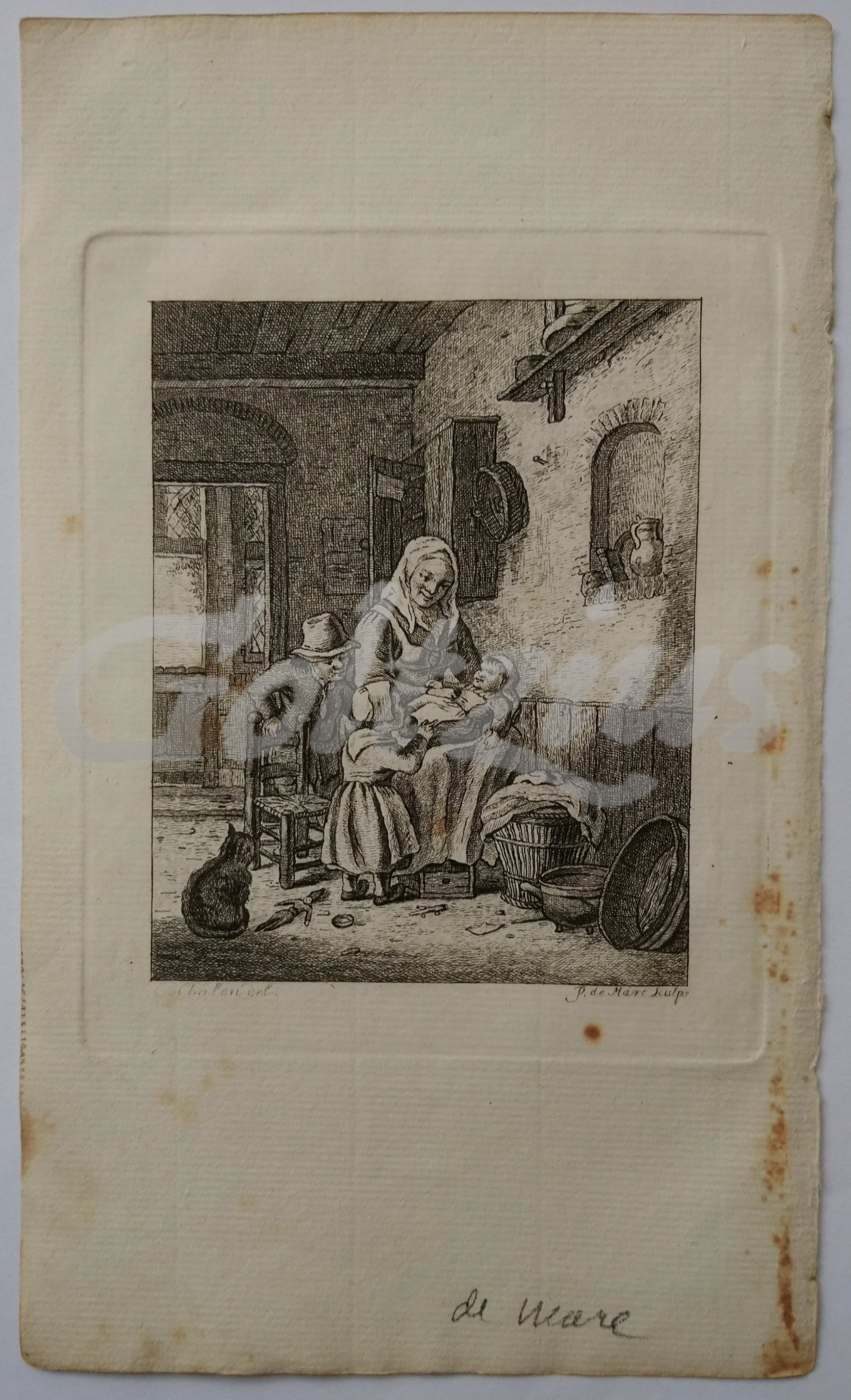 MARE, PIETER DE (1757-1796), Mother with children in interior