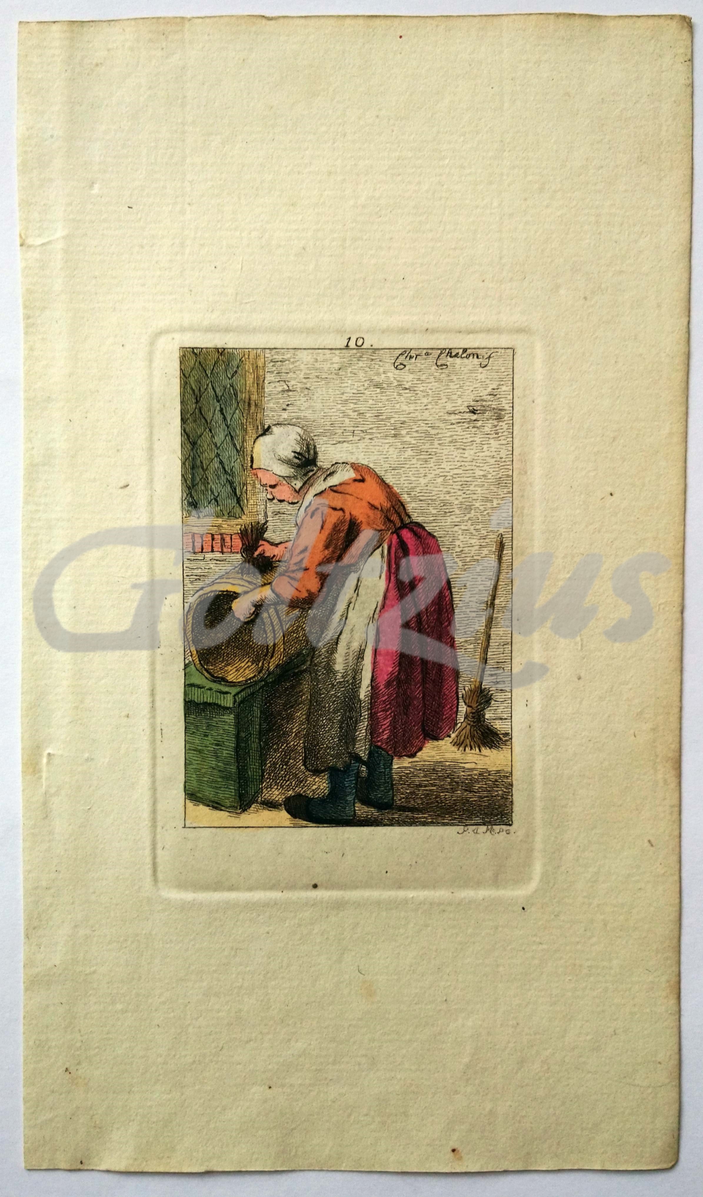 MARE, PIETER DE (1757-1796), Woman cleaning a barrel