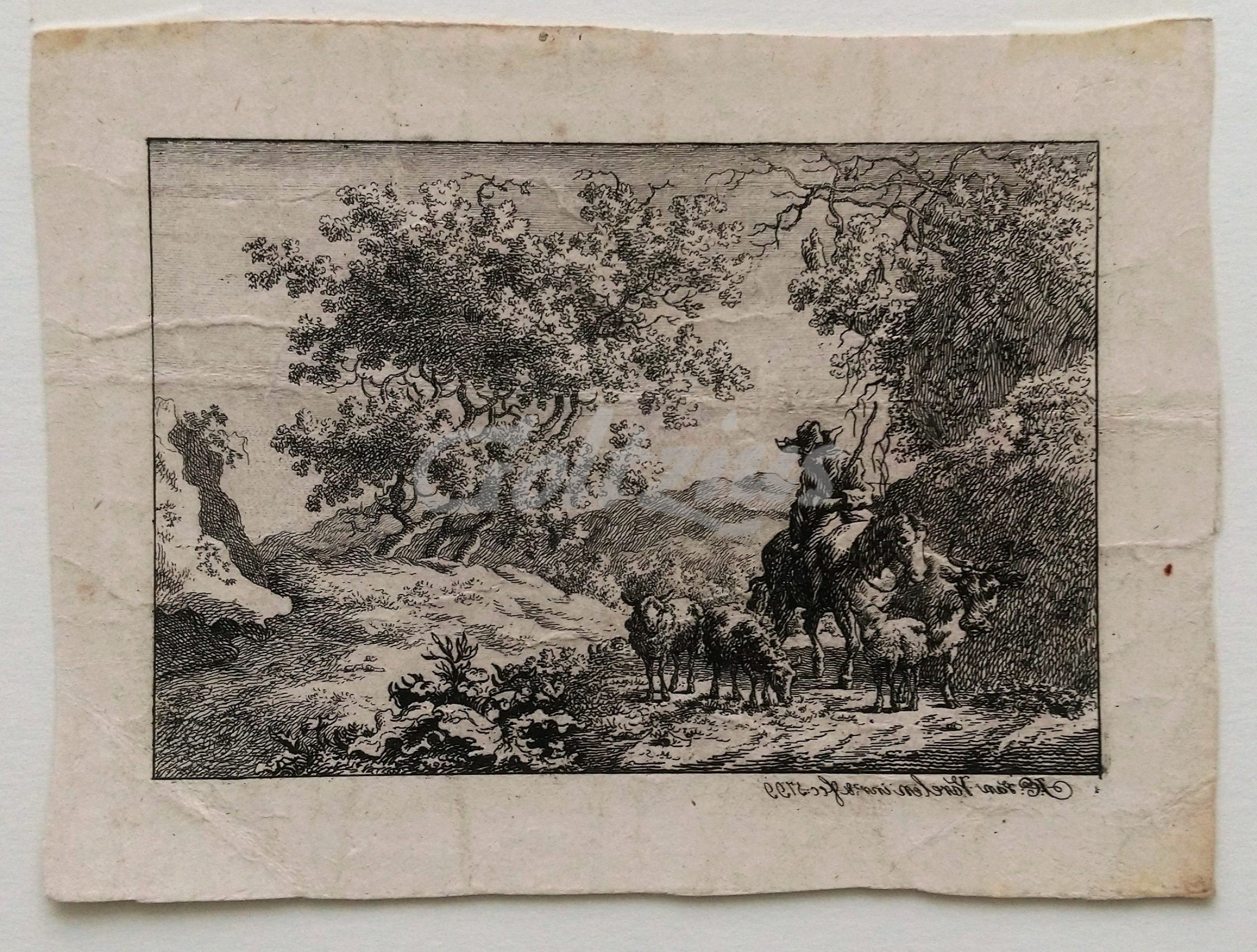 VARELEN, J.E. VAN, Shepherd on horseback with flock