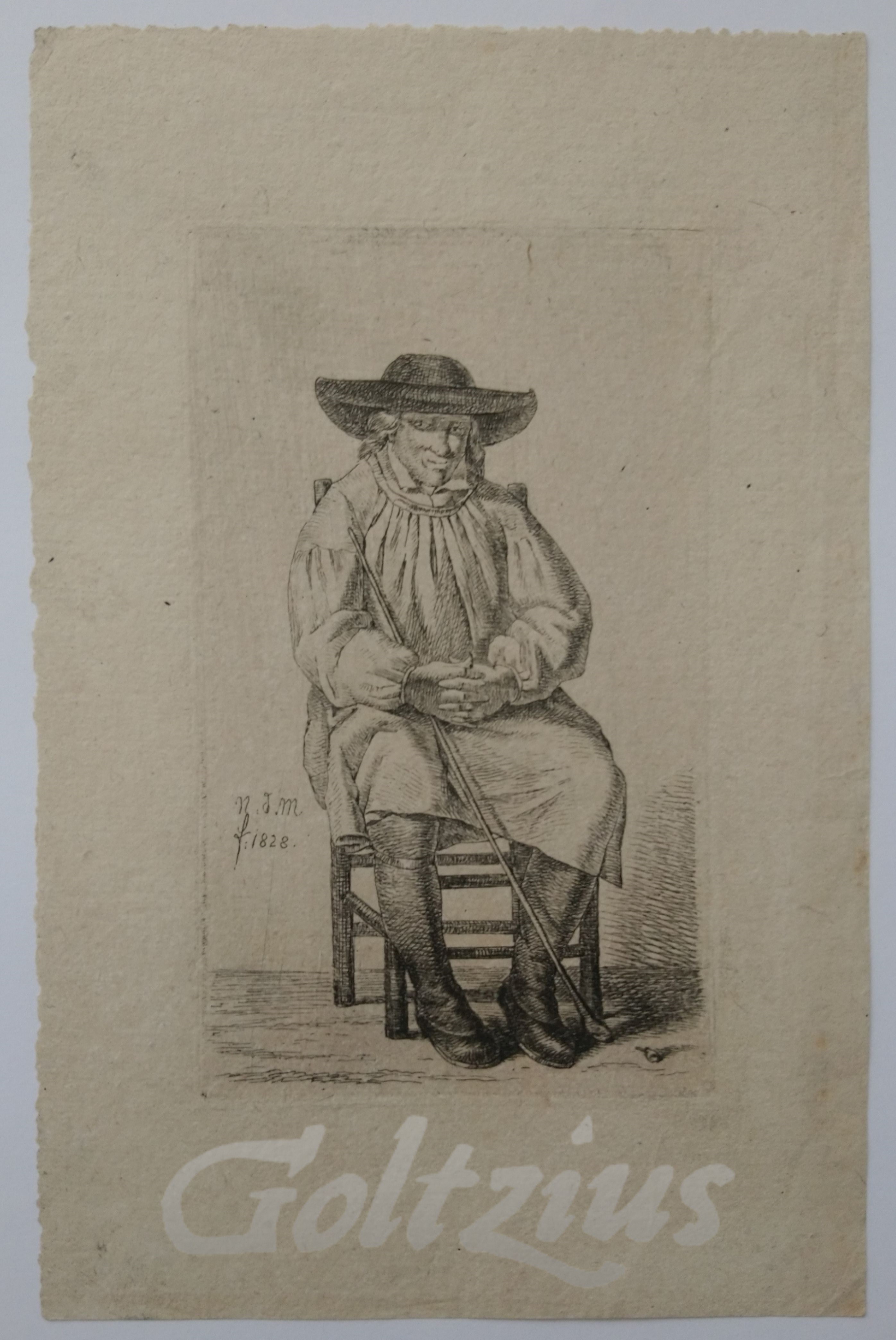 NOLTHENIUS DE MAN, ANTHONIE W.H., Seated man with a cane
