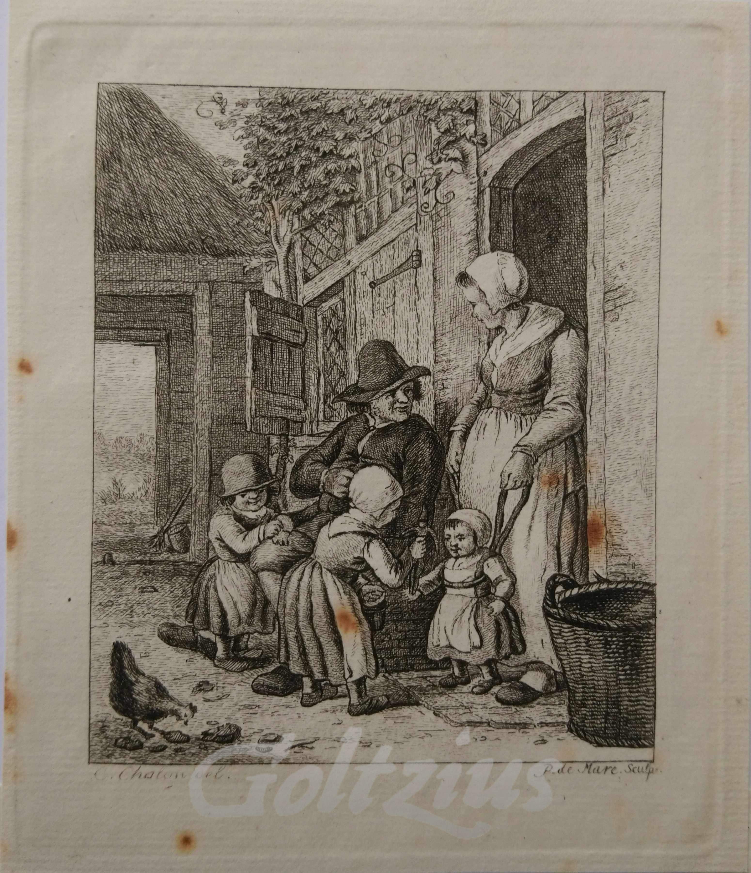 MARE, PIETER DE (1757-1796), Family outside their house