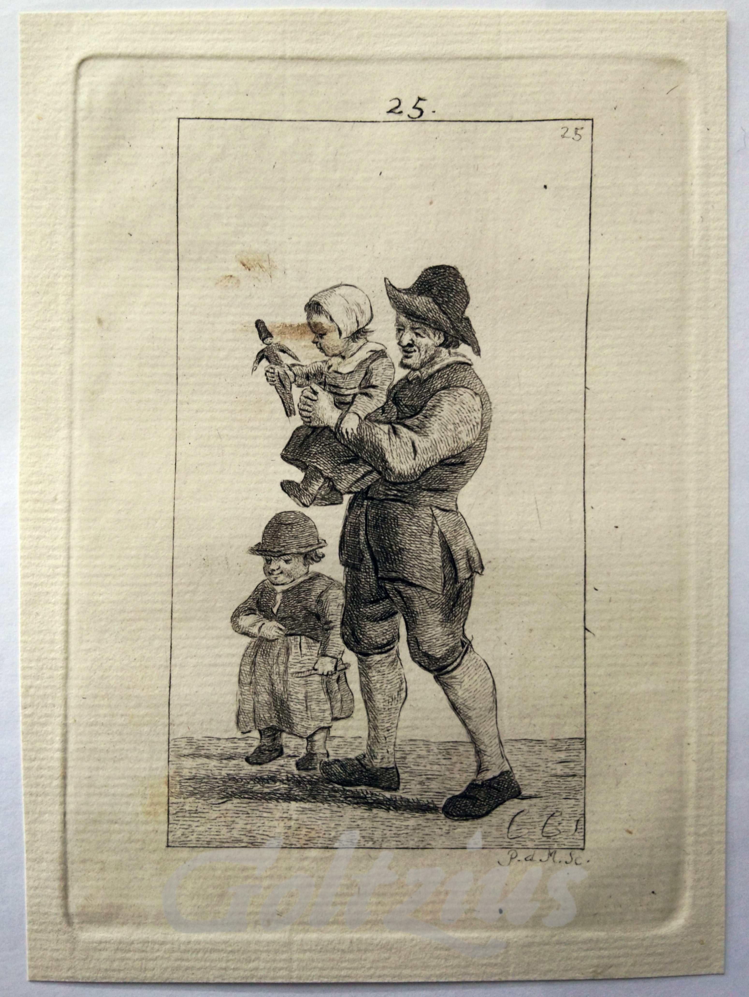 MARE, PIETER DE (1757-1796), Father and two children