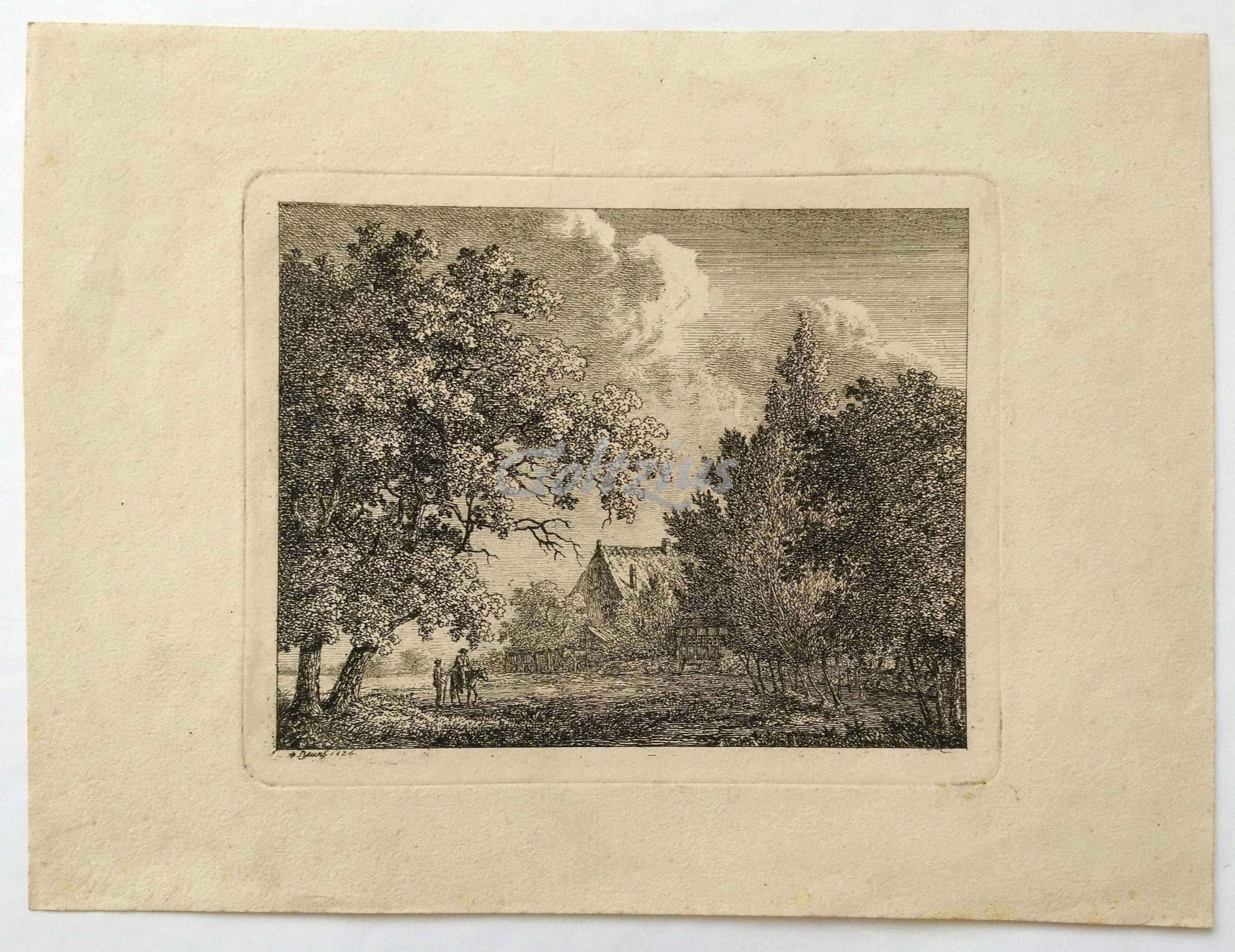 BEURS STIERMANS, ANDRÉ PAUL DE, Landscape with two talking figures and a farmhouse