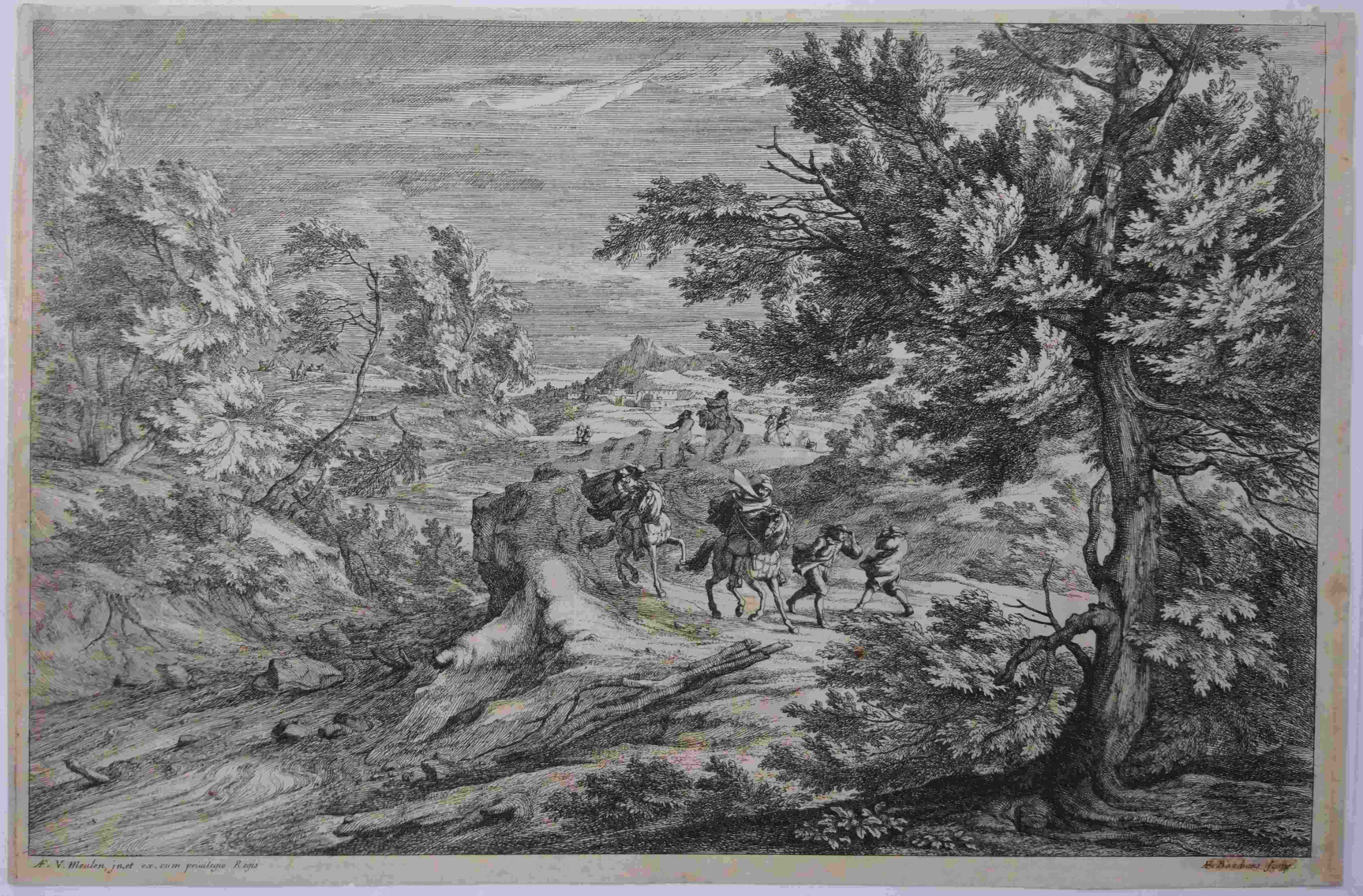 BOUDEWIJNS, ADRIAEN FRANSZ., Travelling a windy landscape