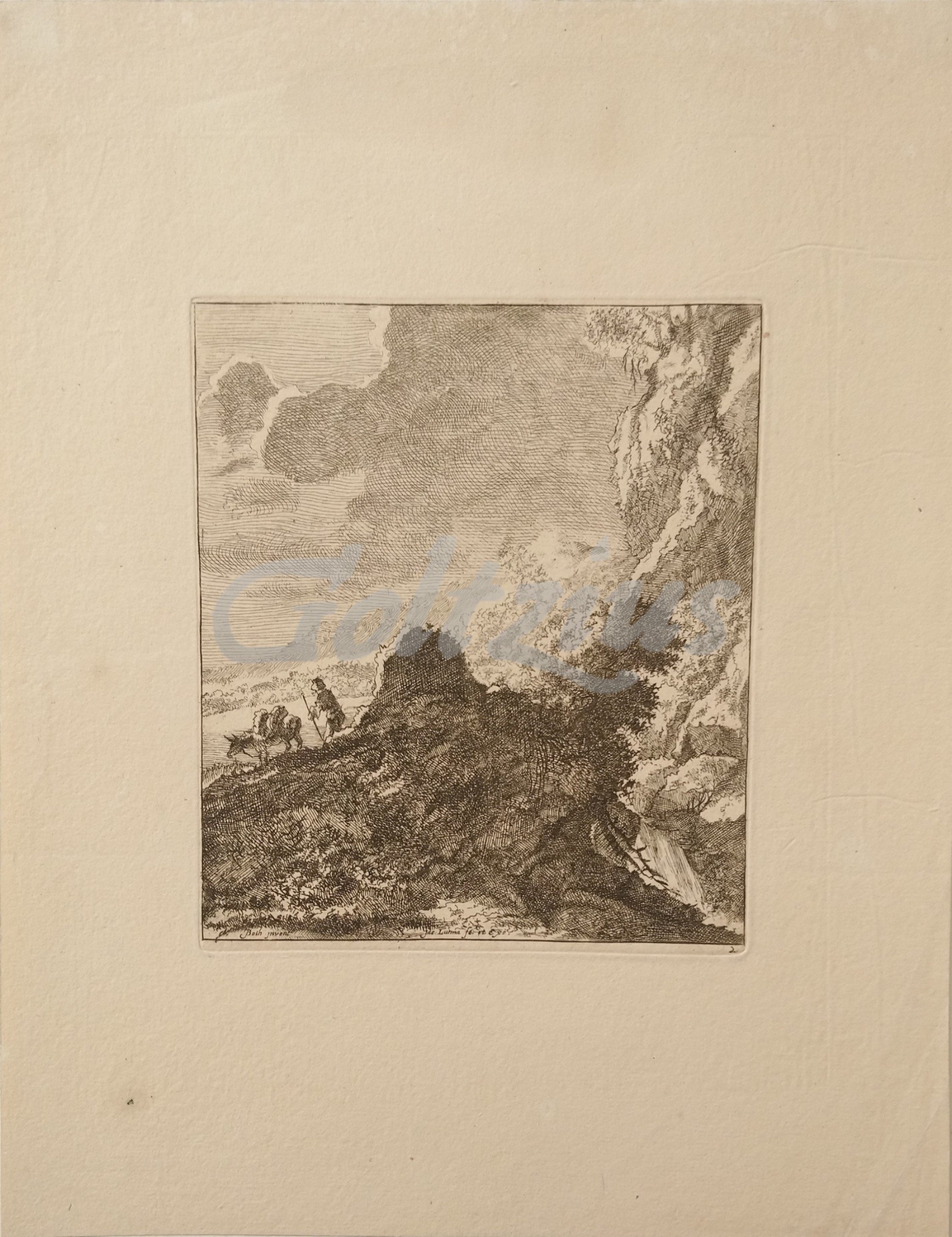 LUTMA, JACOB, Mountain landscape with traveller and donkey
