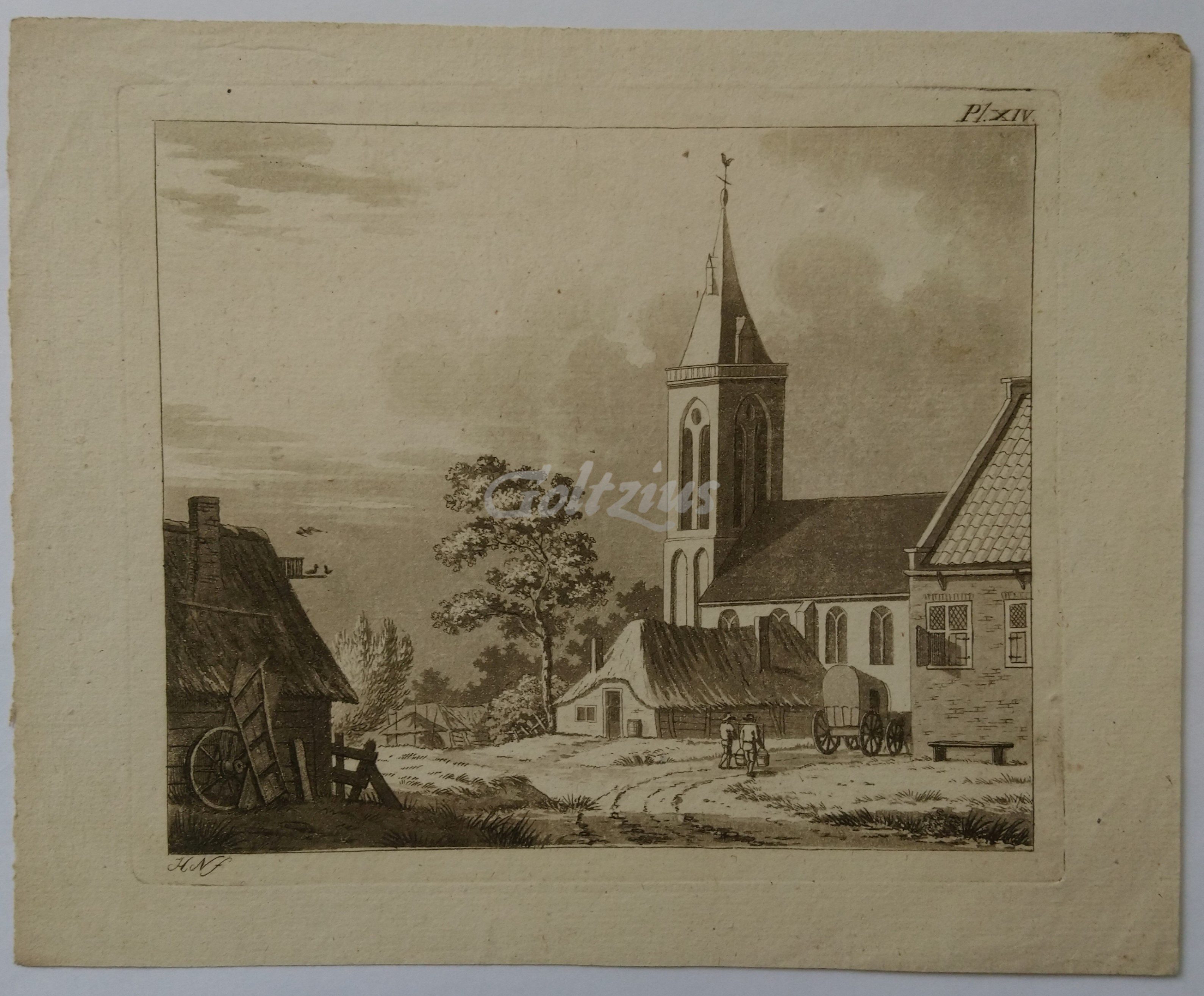 NUMAN, HERMANUS, Village view with church
