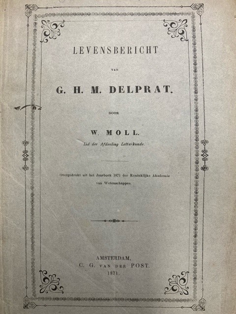 MOLL, W, Levensbericht van G.H.M. Delprat.