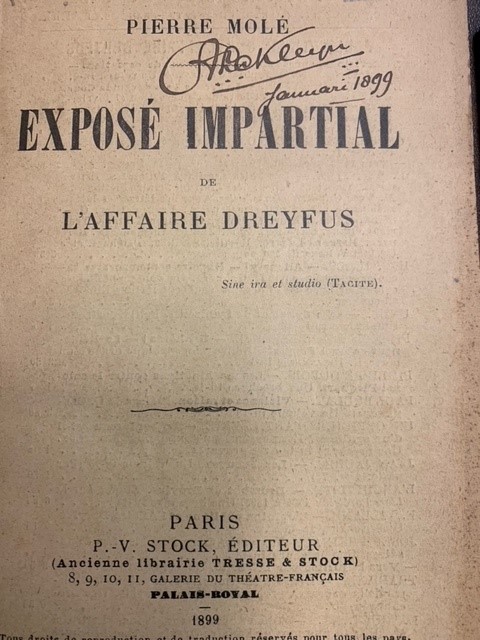 MOLE, P., Exposé impartial de l'affaire Dreyfus